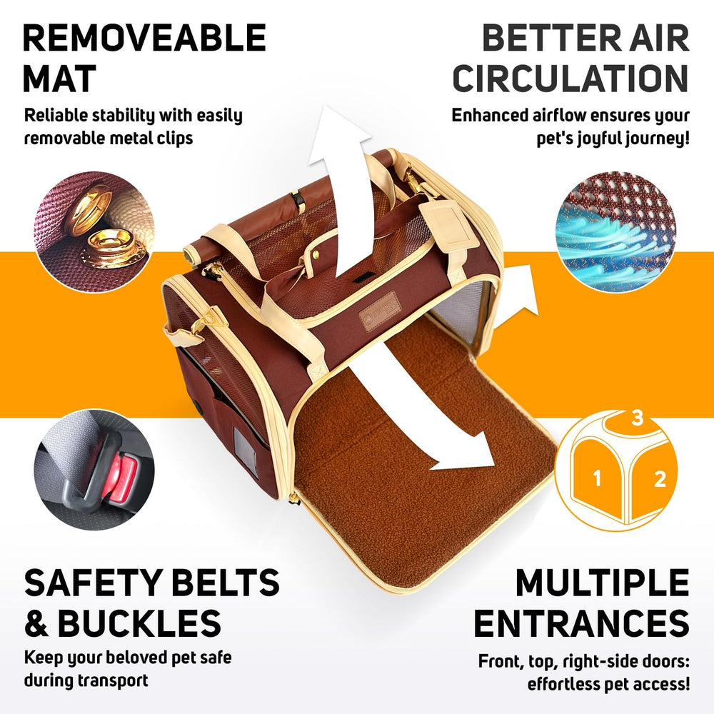 PETPROVED foldable travel carrier compact design for easy storage