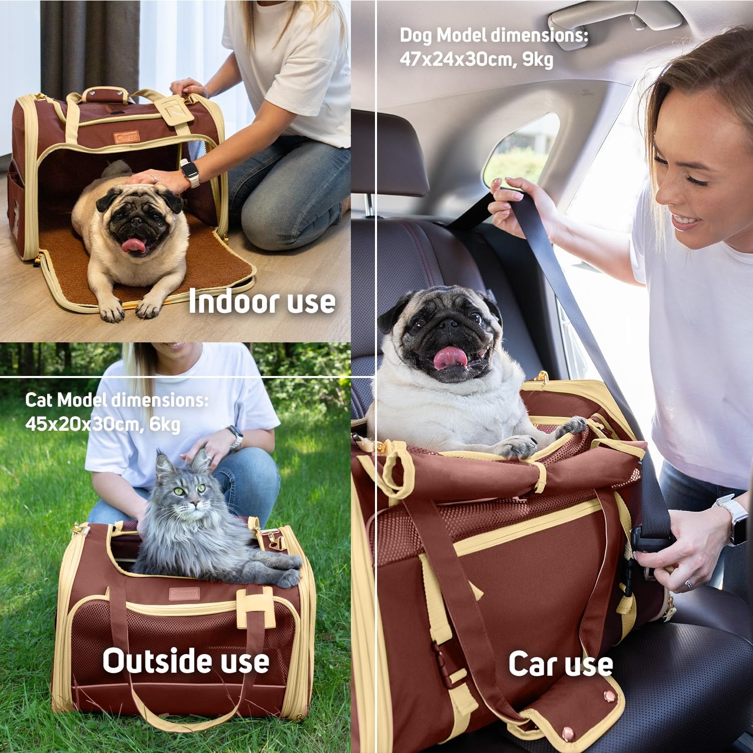 PETPROVED carrier with metal clips stabilizing the mat surface