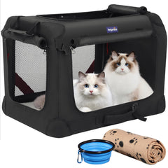 Petprsco large cat carrier fully assembled for two-cat comfort.