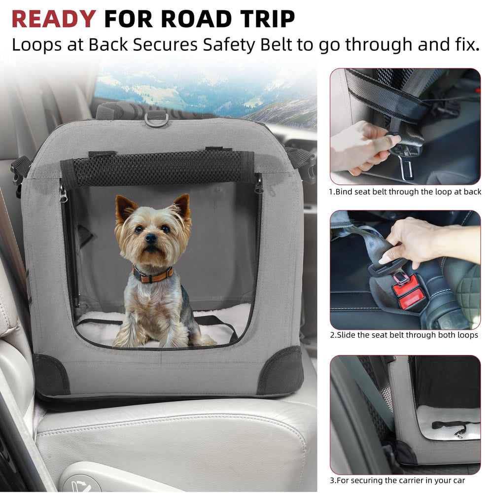 Petprsco large cat carrier doors and ports enable easy pet reentry.