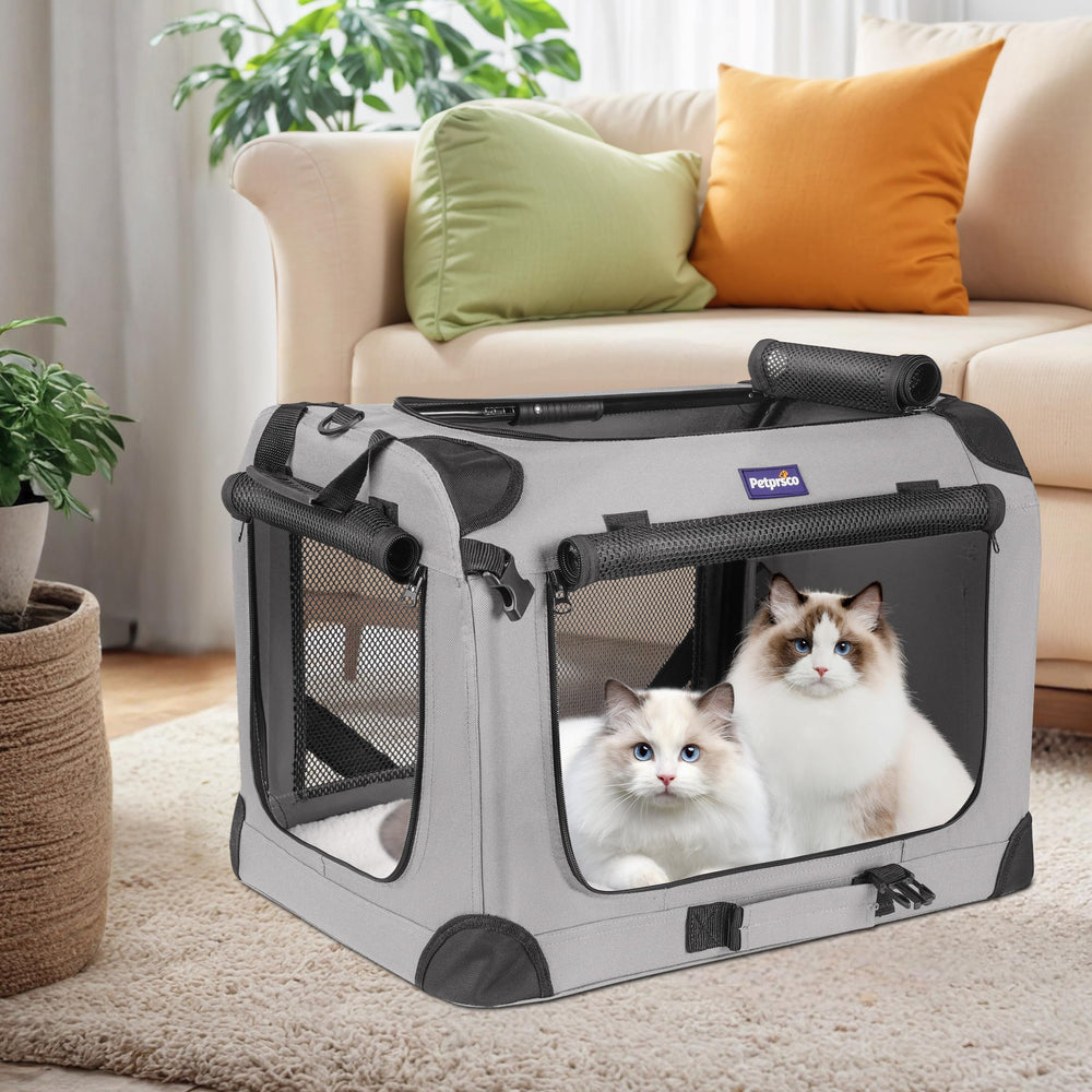 Petprsco large cat carrier inside view shows roomy space for pets.