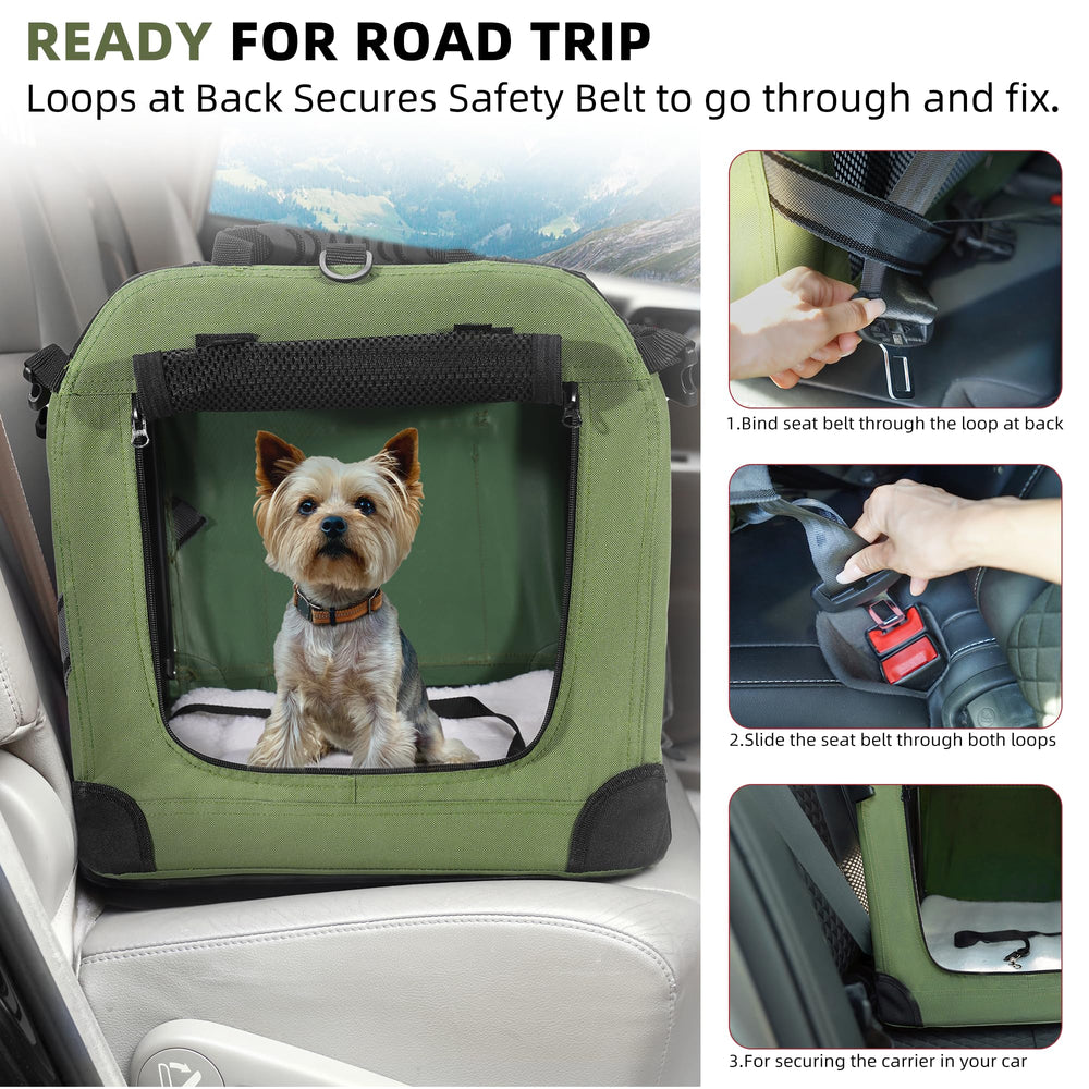 Petprsco large cat carrier with three doors for easy entry