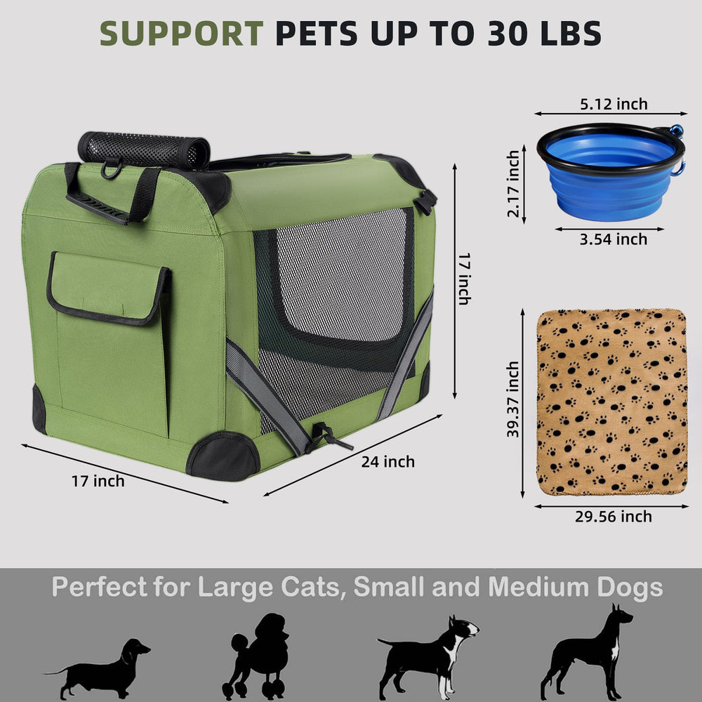 Petprsco large cat carrier includes warm blanket inside