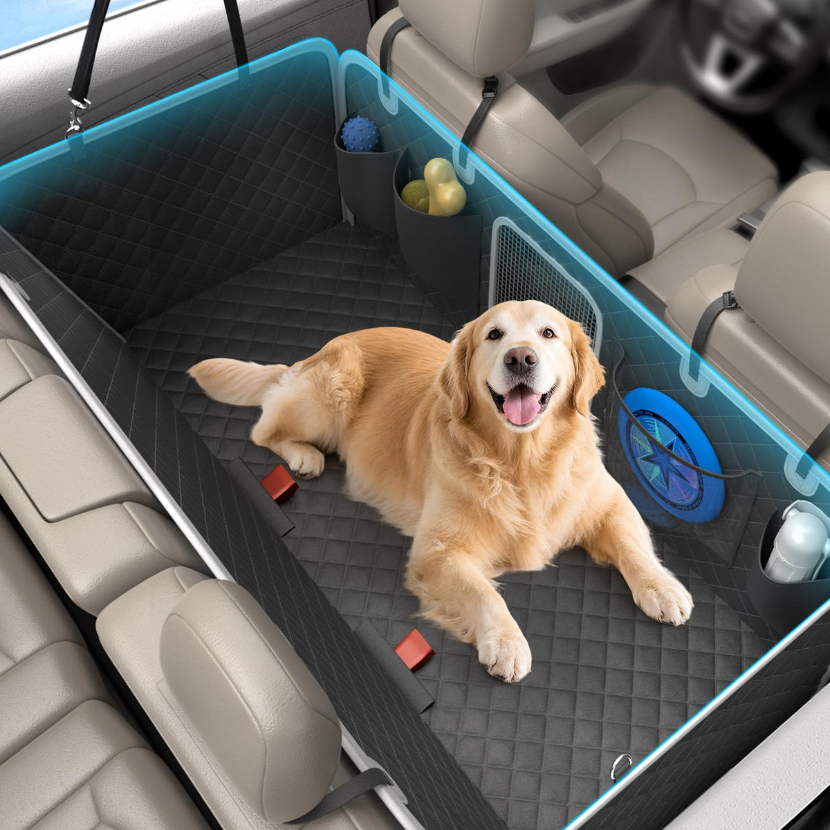 PetPurrio dog car seat cover back seat hammock keeps pets secure on rides.