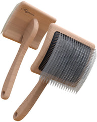 Petqueen dog slicker brush large head close-up for detangling and grooming