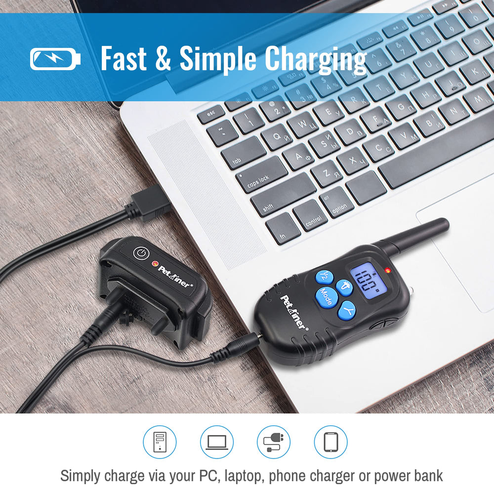 Petrainer rechargeable system with dual charging indicators