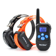 Petrainer training collar receiver demonstrates waterproof durability for outdoor training.