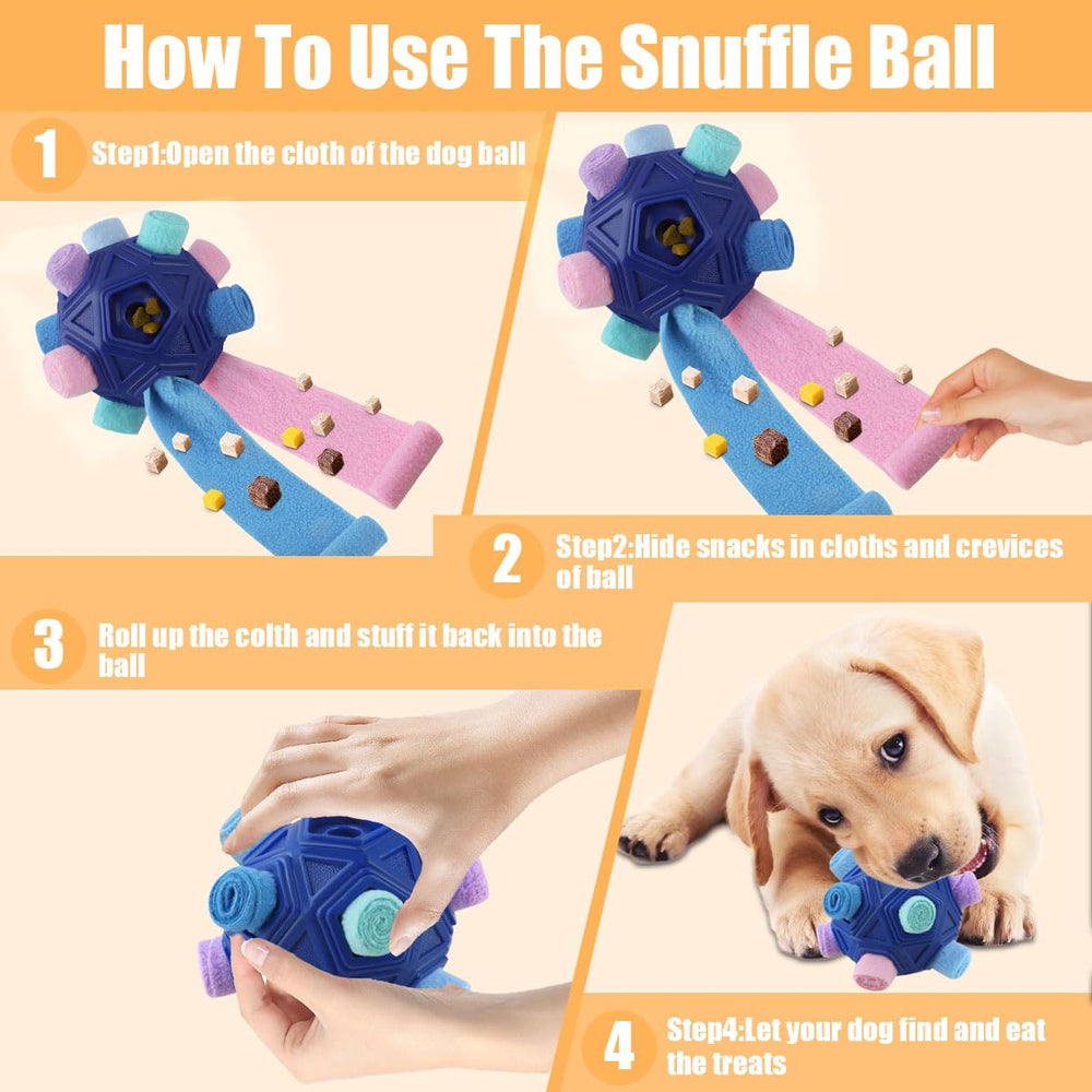 Petration snuffle ball used indoors or outdoors for dog enrichment