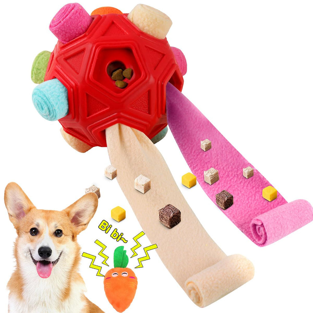 Petration Dog Snuffle Ball close-up of thick cloth strips for enhanced sniffing and slower eating