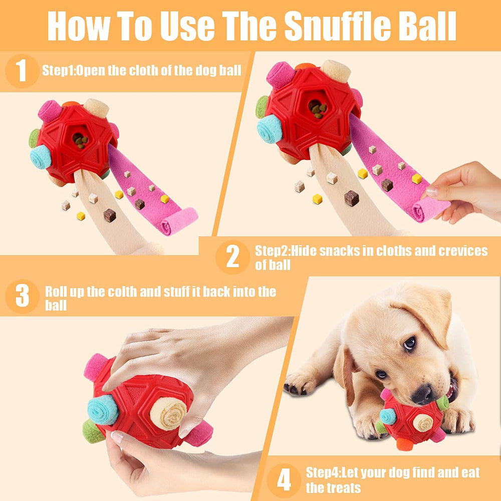 Petration Snuffle Ball features durable fleece fabric and safe rubber for long-lasting play