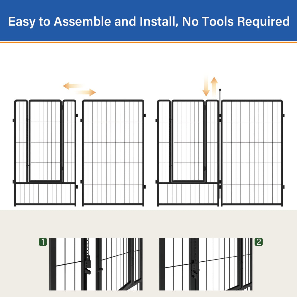 Petreek 12-panel dog pen outdoor setup demonstrates sturdy enclosure construction