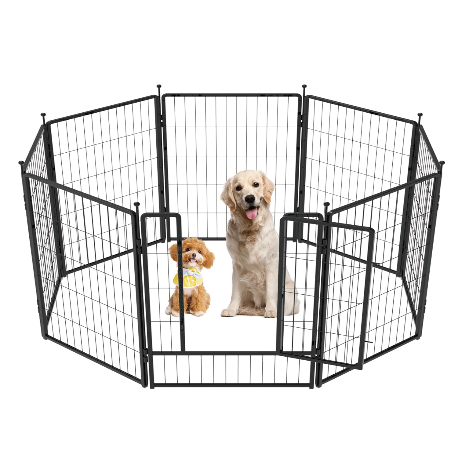 PETREEK dog playpen 42-inch indoors or outdoors for versatile containment.