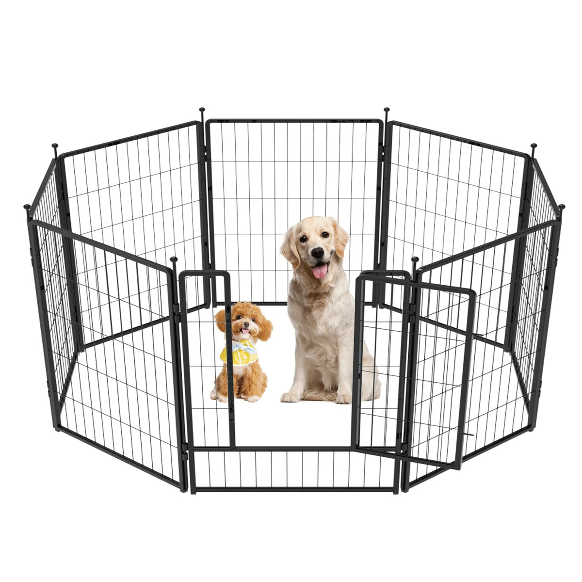 PETREEK dog playpen 42-inch indoors or outdoors for versatile containment.