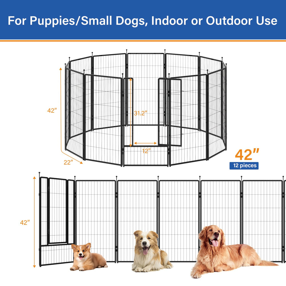 PETREEK Dog Playpen-ground stakes secure outdoor setups with stable anchoring.