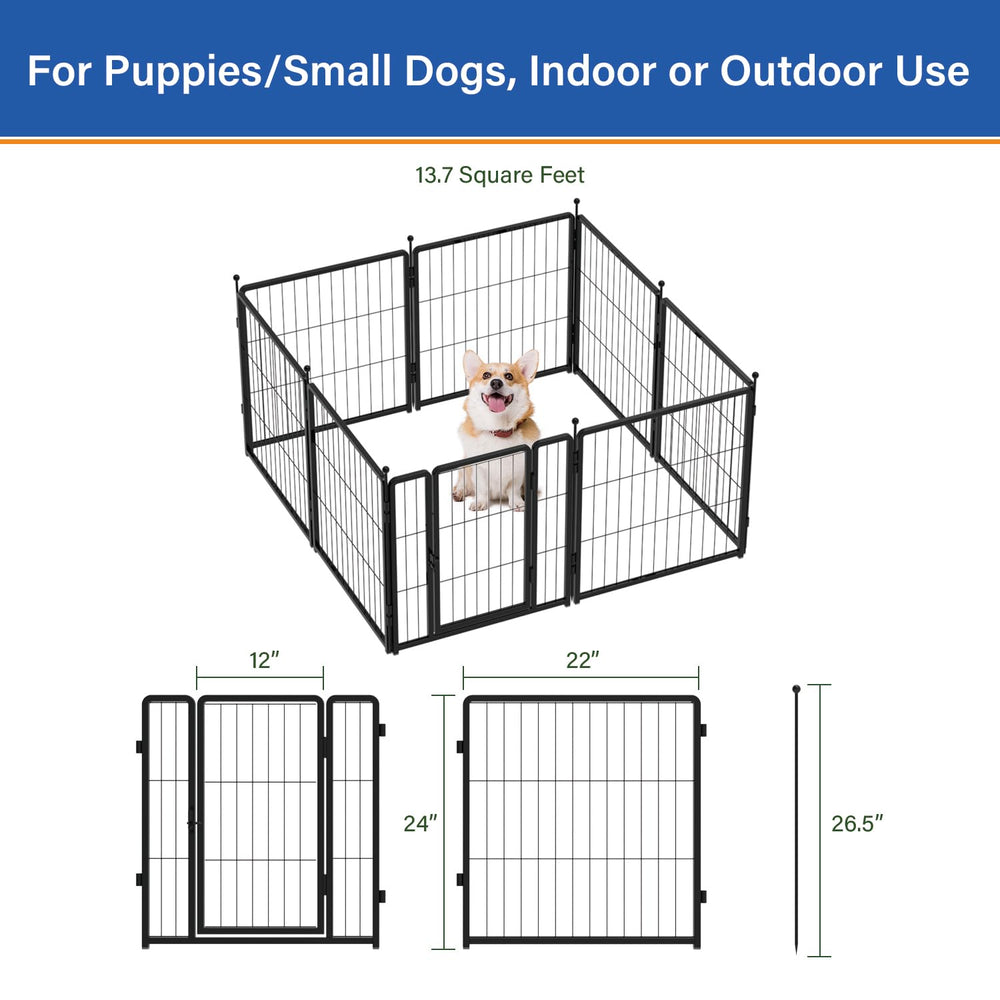 PETREEK dog playpen rounded ball-topped stakes enhancing safety during play.
