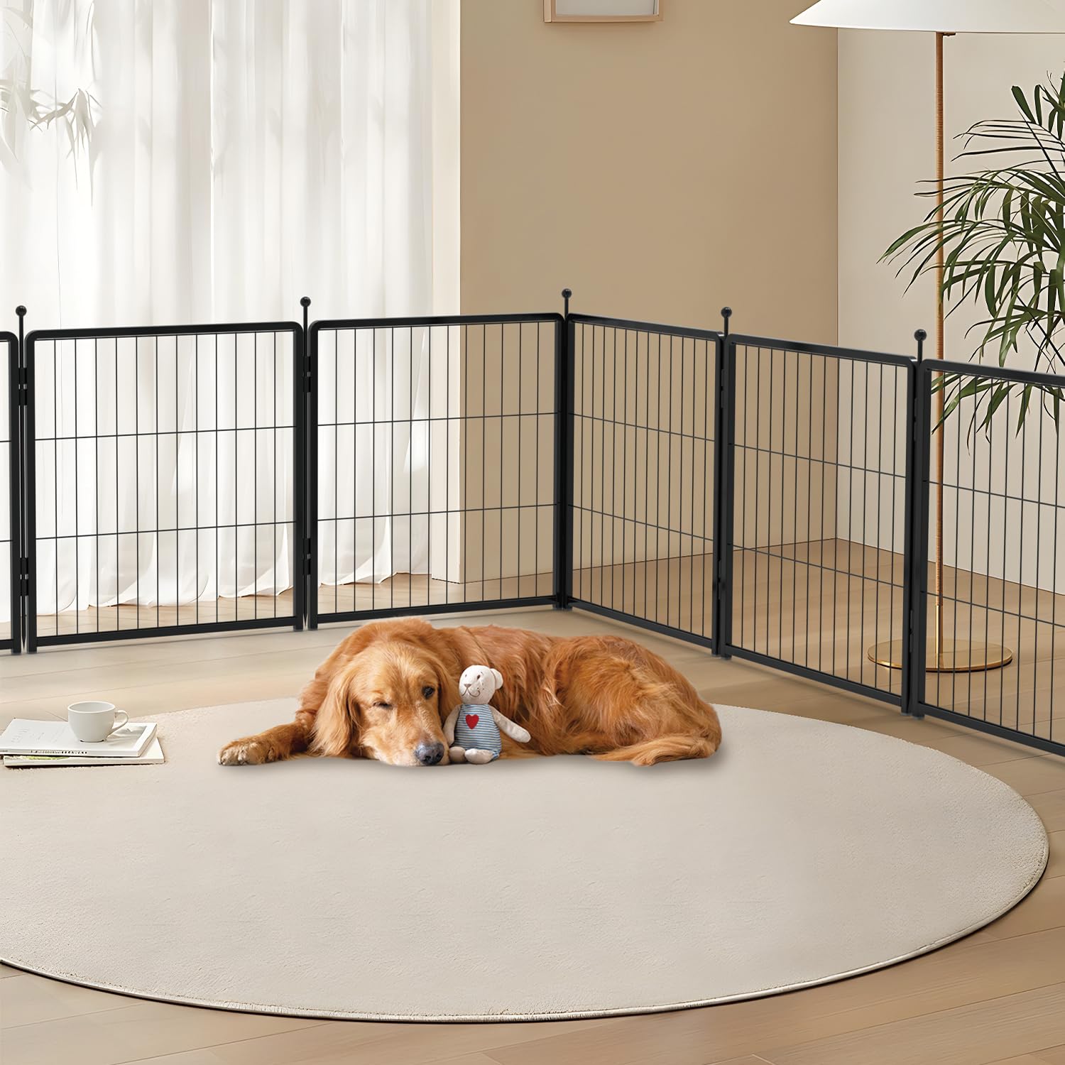 Petreek dog playpen rounded ball tops safeguard paws during active sessions