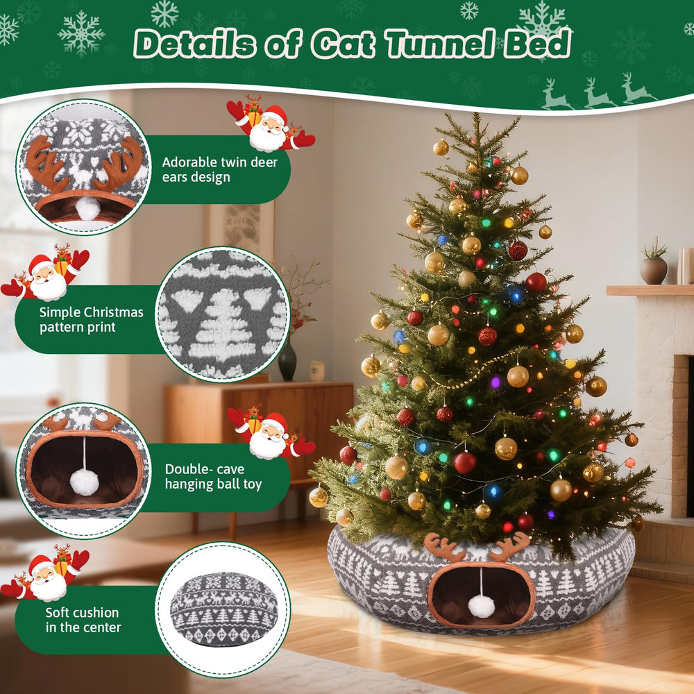 Petrendy Cat Tunnel Bed collapsible design enables quick setup and easy transport.