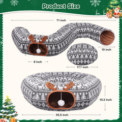 Petrendy Cat Tunnel Bed durable nylon lining supports frequent use around the home.