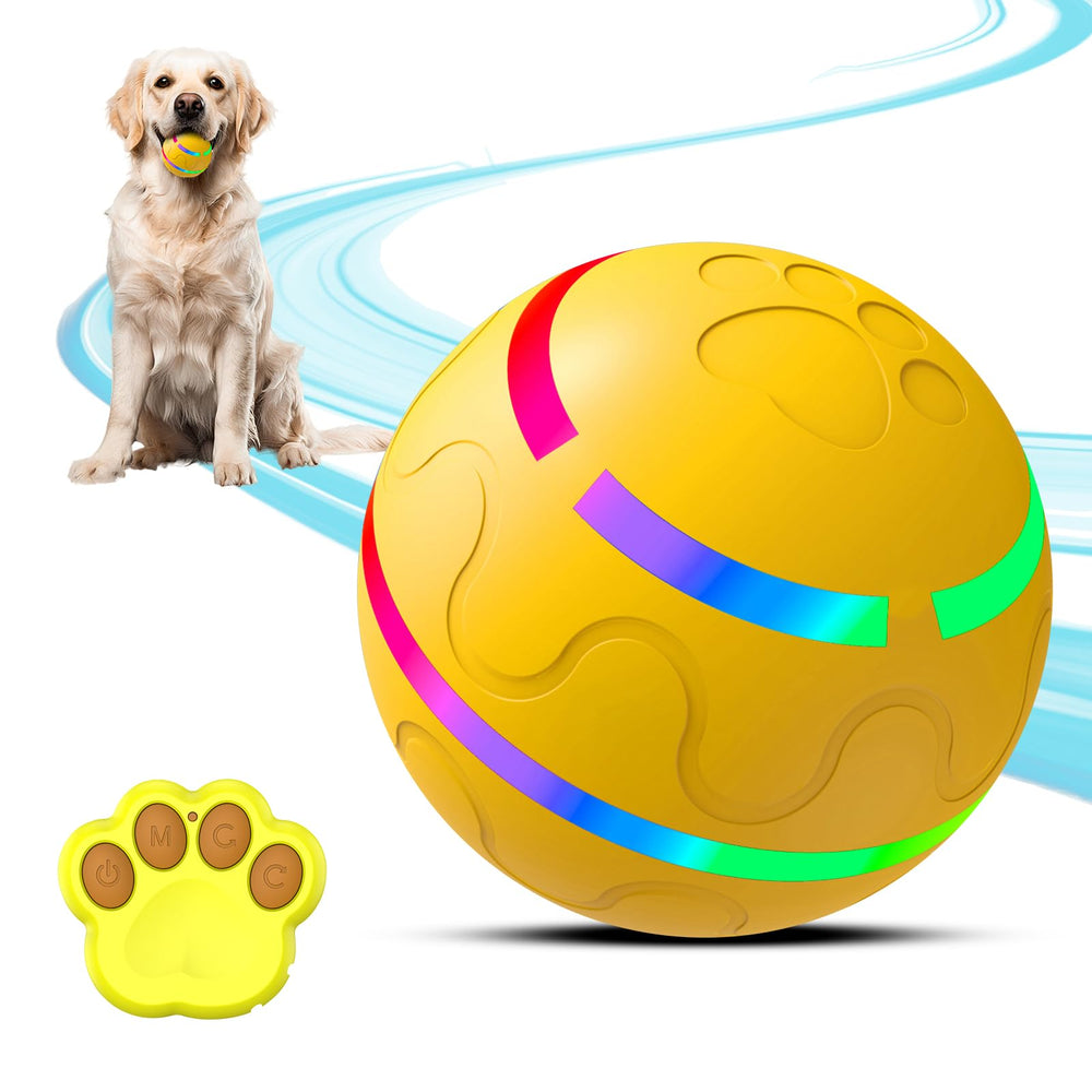 Petrendy interactive dog ball remote with LED lights for engaging fetch sessions