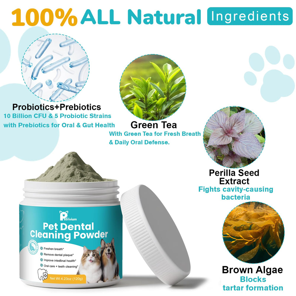 Petrivium seaweed and green tea infusion supports dental health.