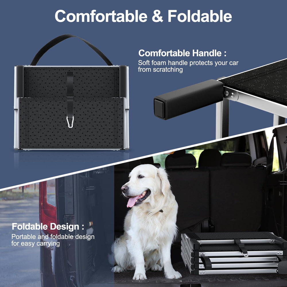 PetRuna four-step dog ladder suitable for cars, beds, and couches.