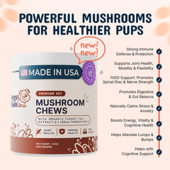 Pets Are Kids Too turkey tail dog chews closeup with soft texture ideal for daily mobility support.