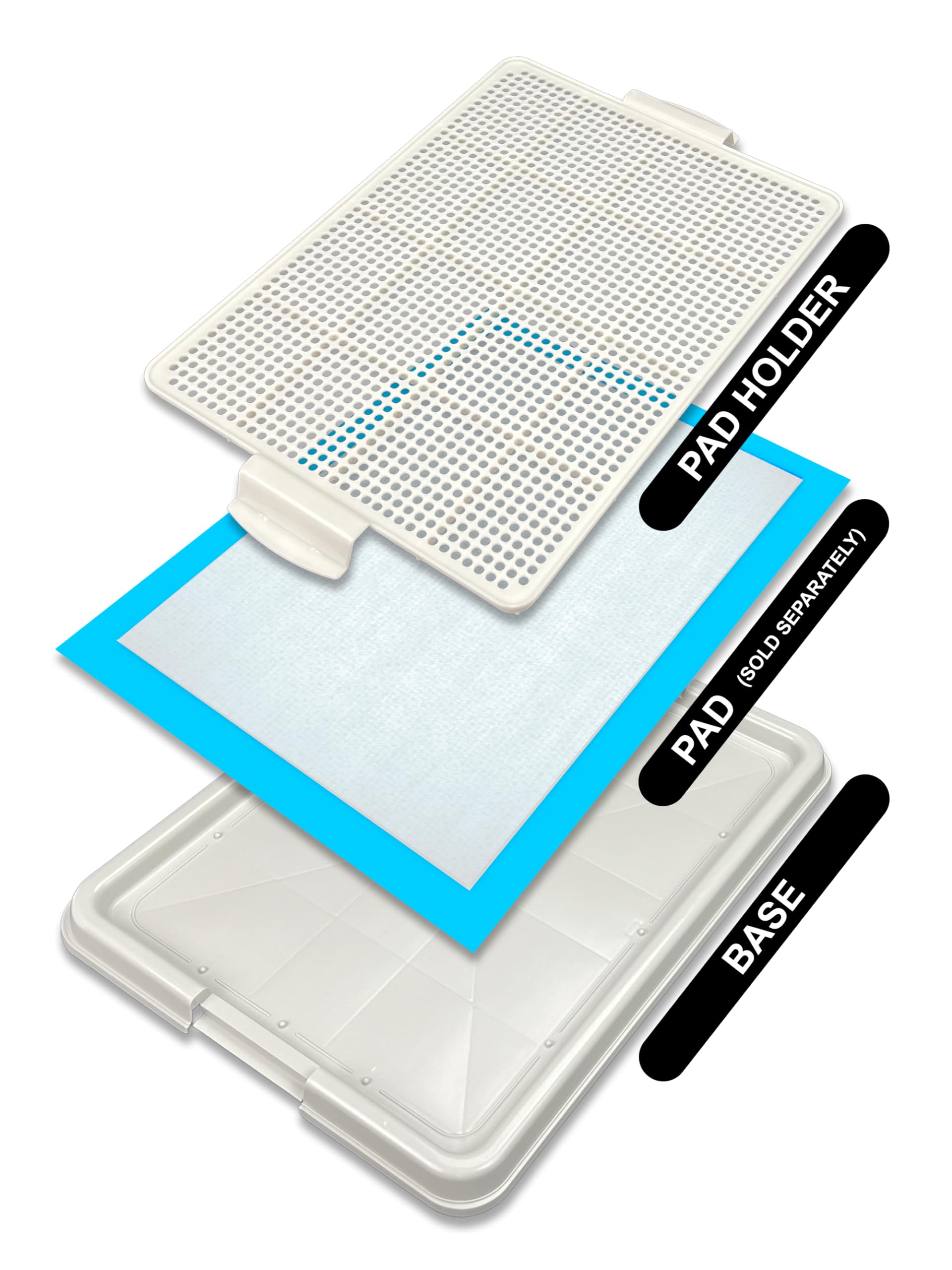 Pets-N-Me dog potty tray shown for indoor and outdoor use.