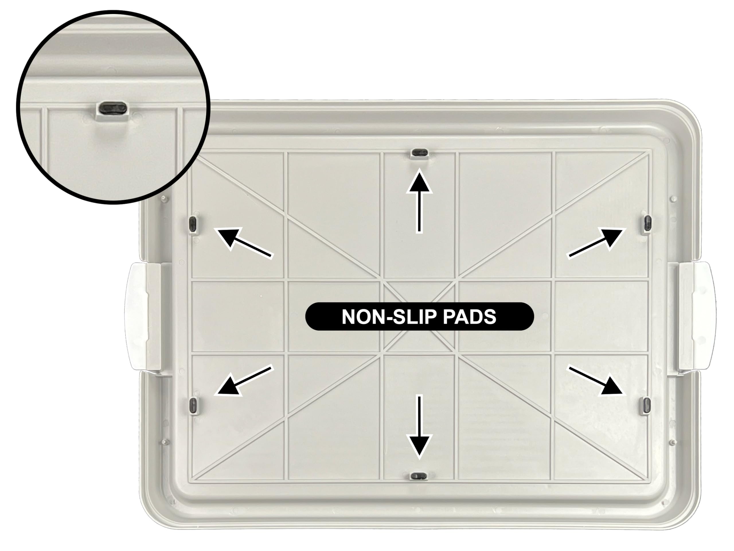 Pets-N-Me dog pee pad holder non-slip base keeps tray steady.