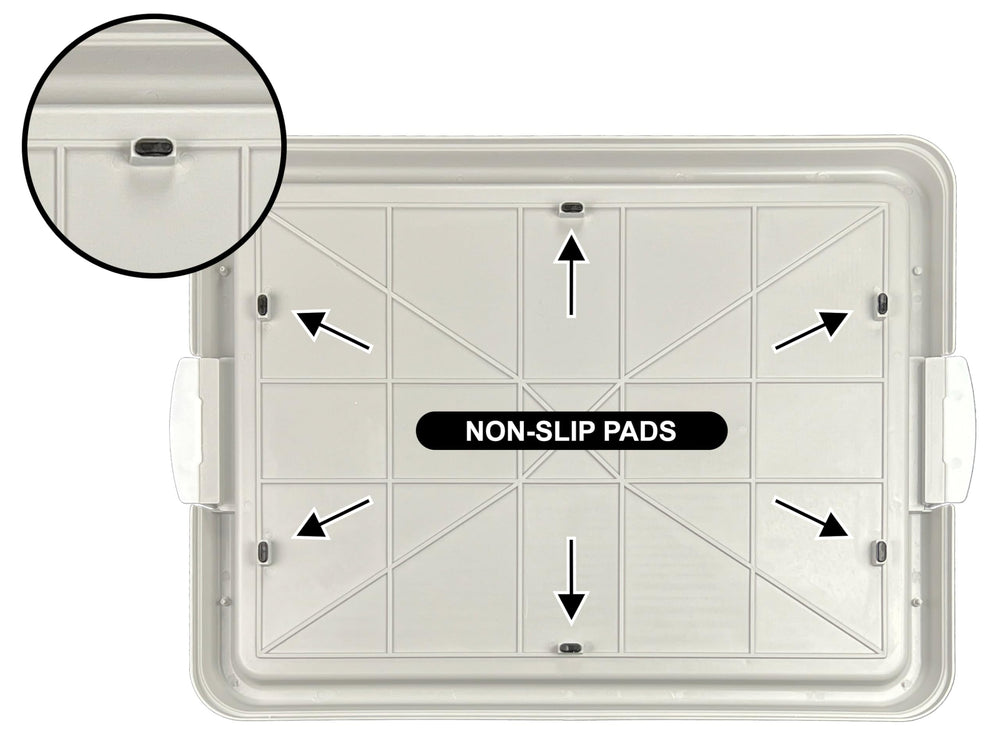 Pets-N-Me dog pee pad holder non-slip base keeps tray steady.