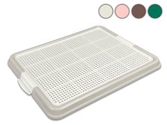 Pets-N-Me dog pee pad holder side view demonstrates easy setup-free design.