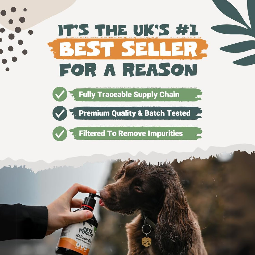 Pets Purest Salmon Oil joint-comfort supports flexible movement for pets.