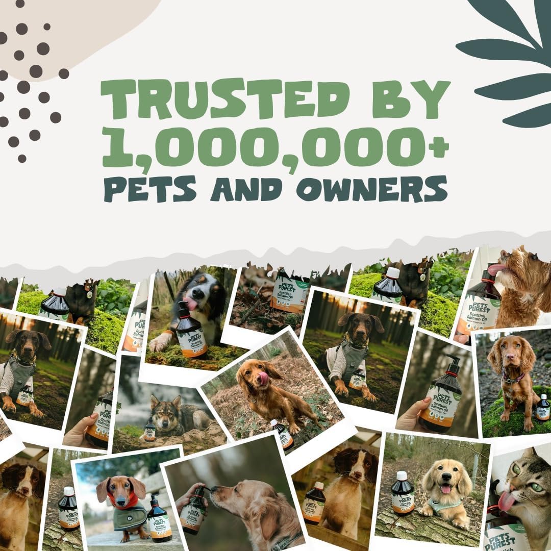Pets Purest Salmon Oil meal-topper enhances palatability and nutrition.