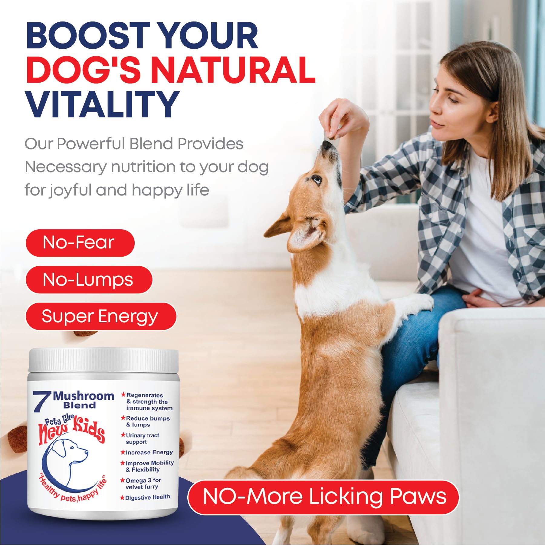 Pets The New Kids daily supplement for dogs, easy to feed.