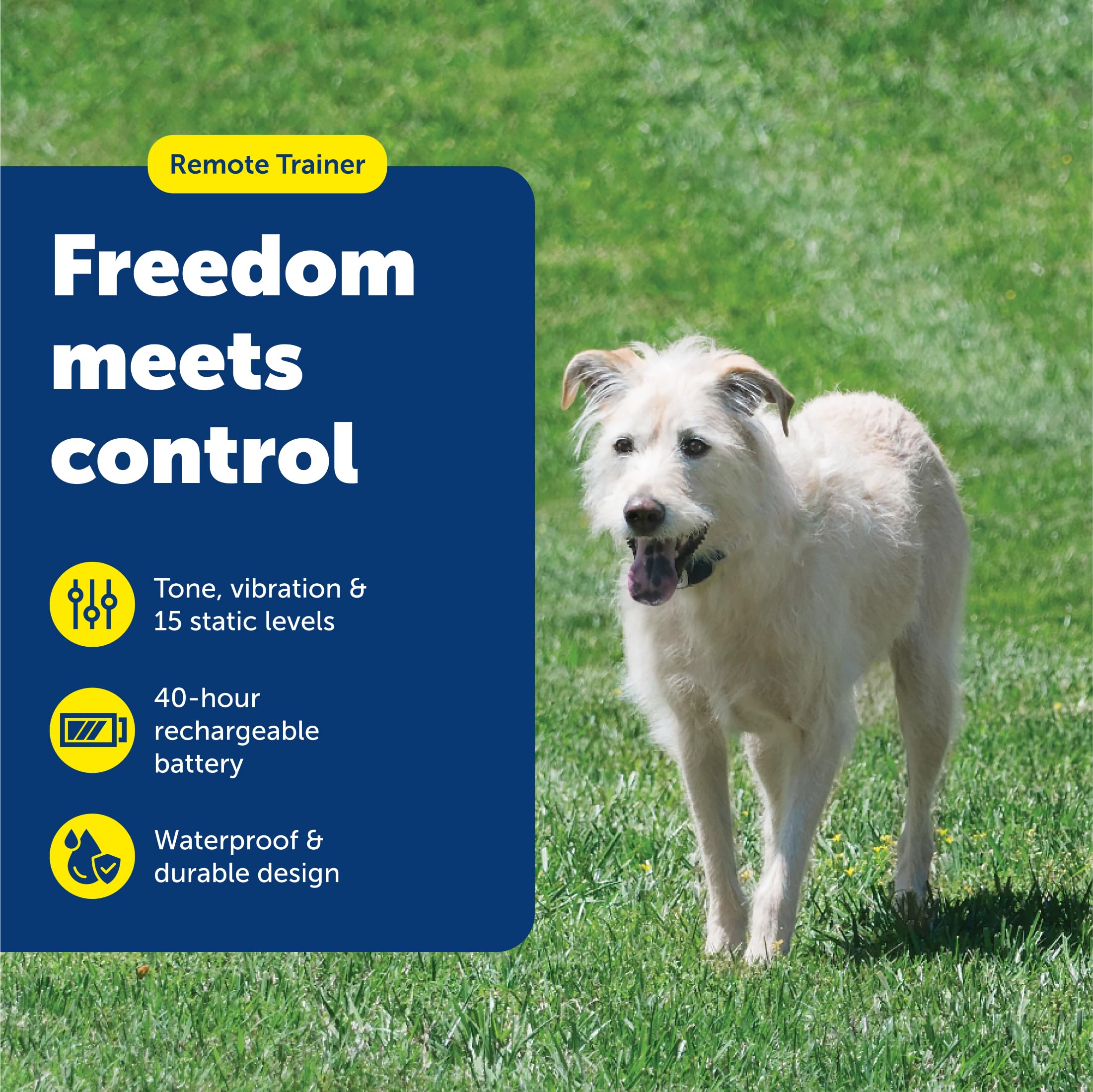 PetSafe 600 Yard Lite remote front view showing palm-sized comfort
