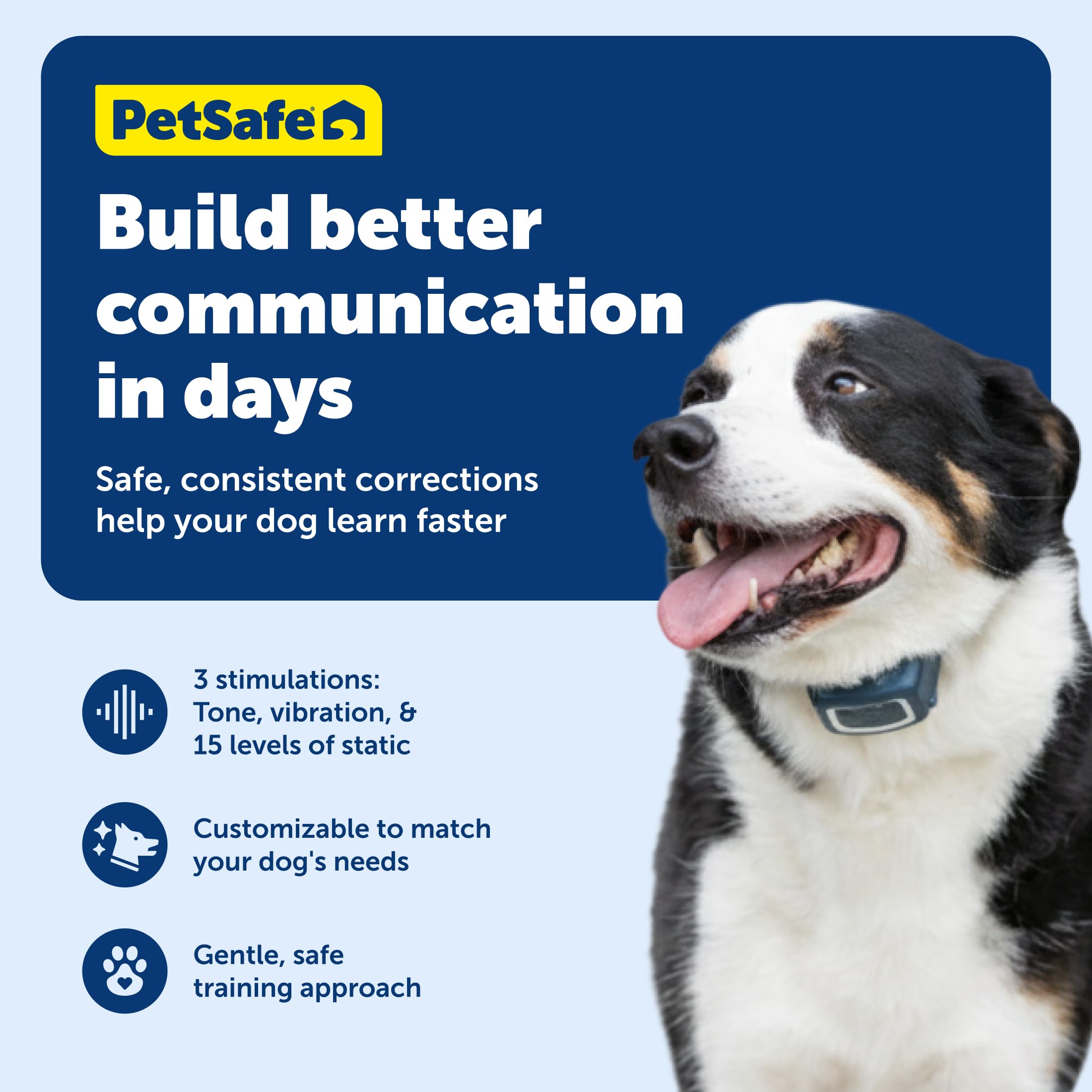 PetSafe durable collar with ridged polyester to reduce slipping
