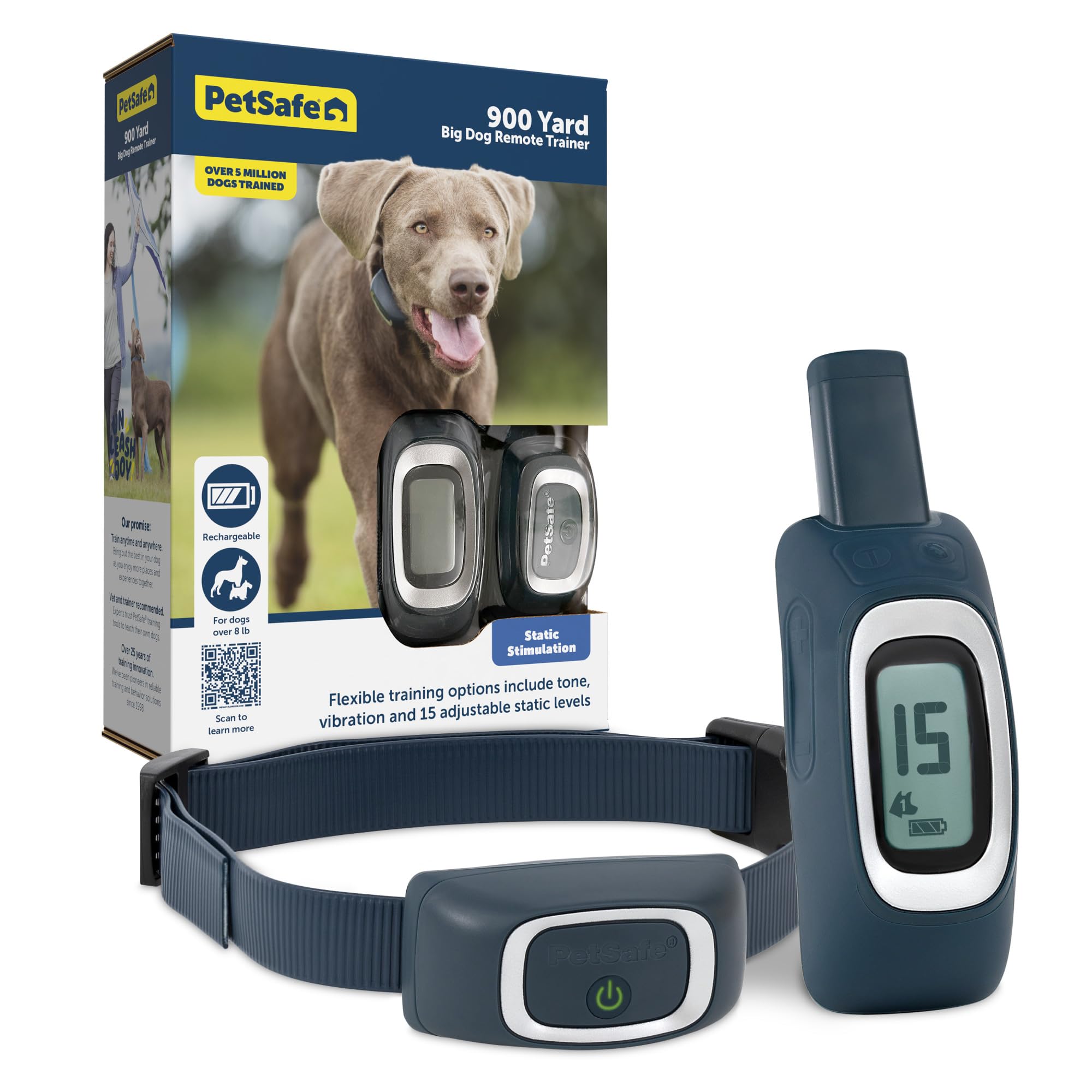PetSafe 900-yard remote trainer front view for confident off-leash recall.