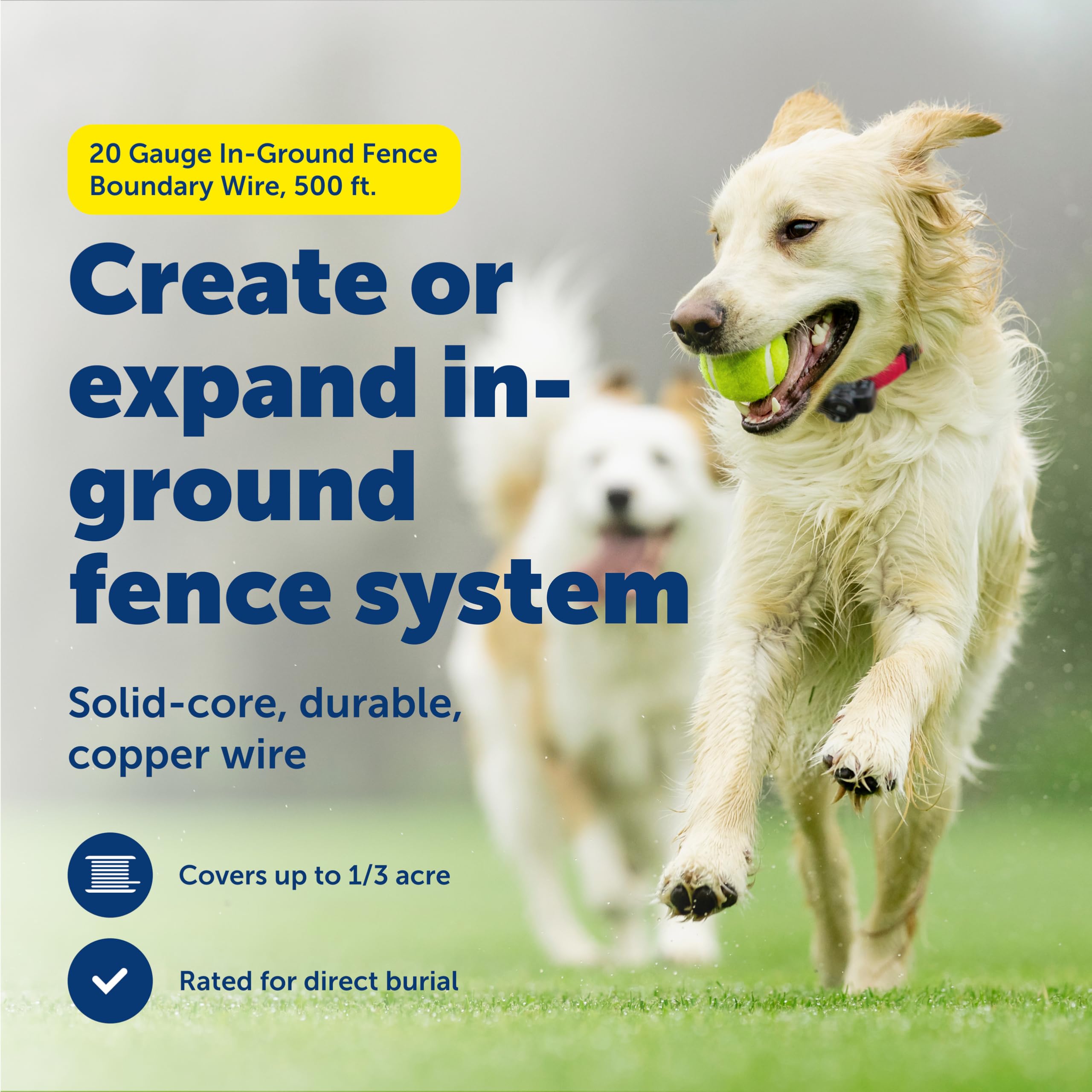 PetSafe boundary wire direct burial ensures durable, weather-resistant installation.