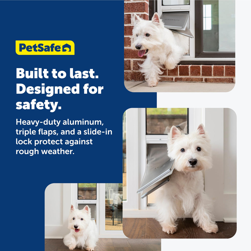 PetSafe Extreme Weather door adjustable height illustrates easy fit across tracks