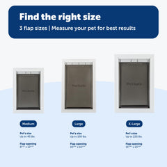 PetSafe Extreme Weather door flap close-up showing insulated triple-flap system.