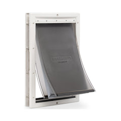 PetSafe Extreme Weather Door frame close-up shows durable plastic construction for energy efficiency.