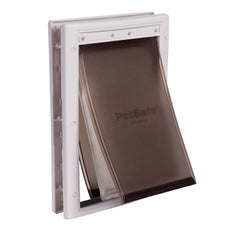 PetSafe Extreme Weather Door front installation demonstrates easy DIY fit and energy efficiency.