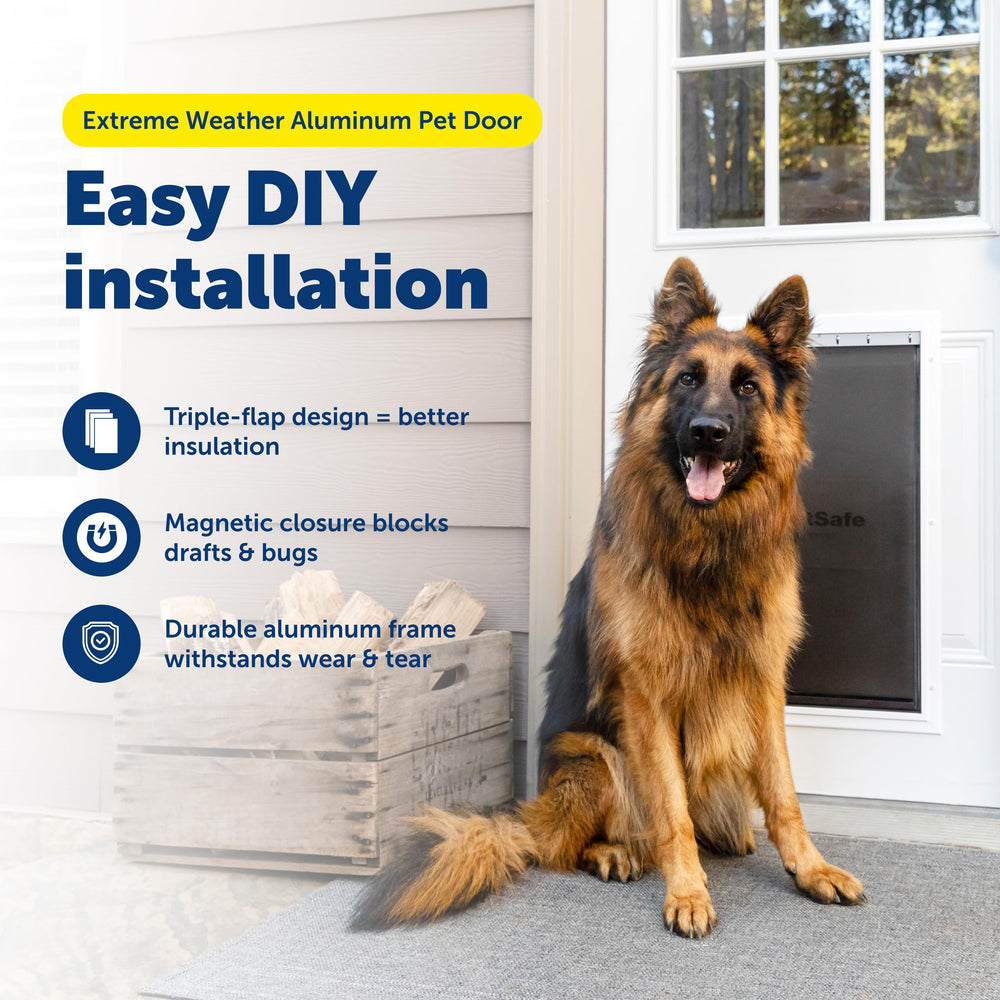 Petsafe Extreme Weather installation on an exterior door demonstrates easy DIY setup