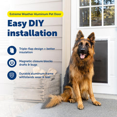 Petsafe Extreme Weather installation on an exterior door demonstrates easy DIY setup