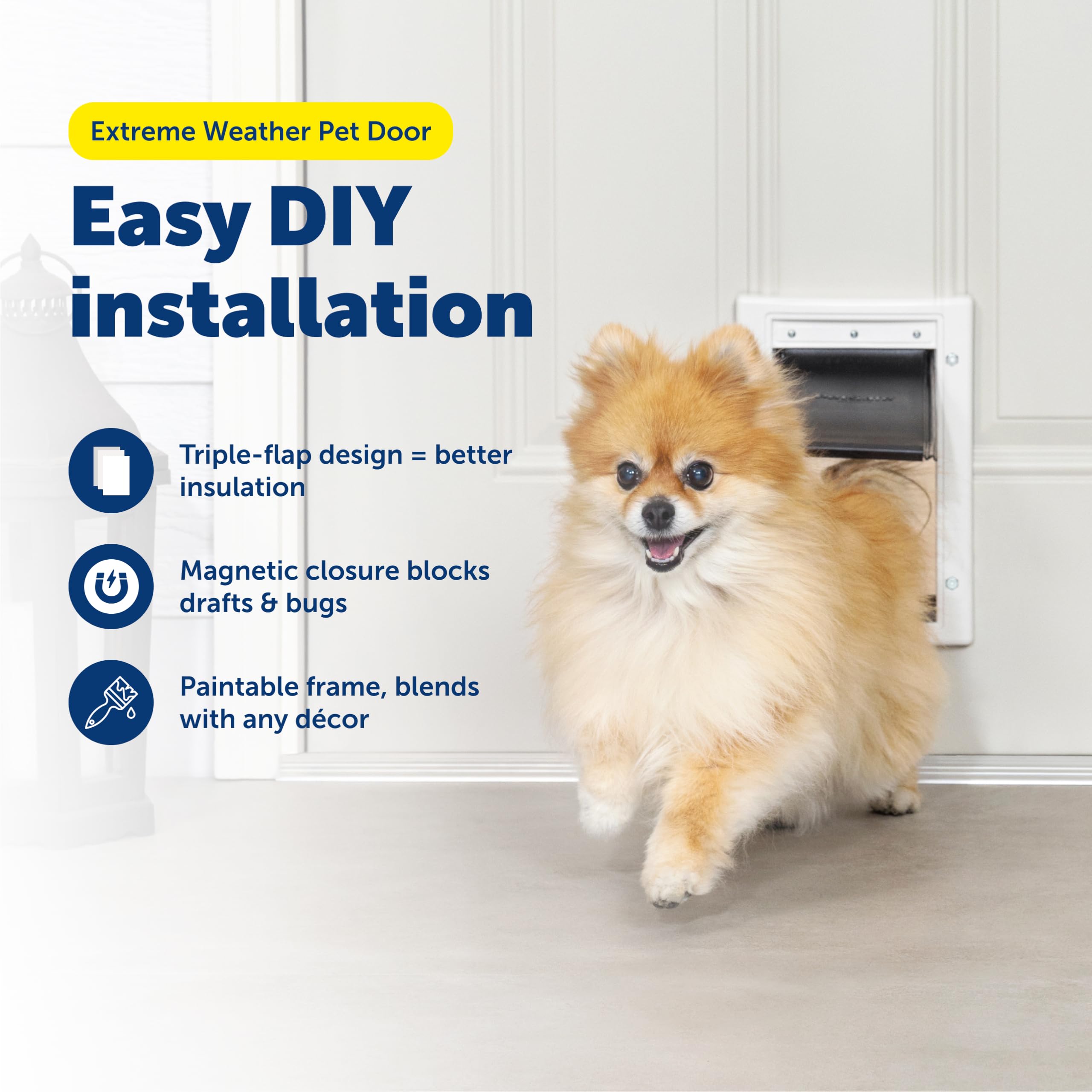Insulated flap close-up on PetSafe door demonstrates energy-efficient design