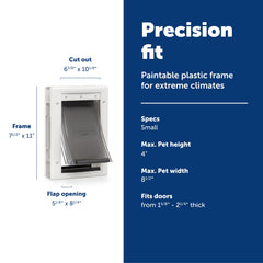PetSafe Extreme Weather Pet Door side view highlights weather-sealed frame ready for busy entryways