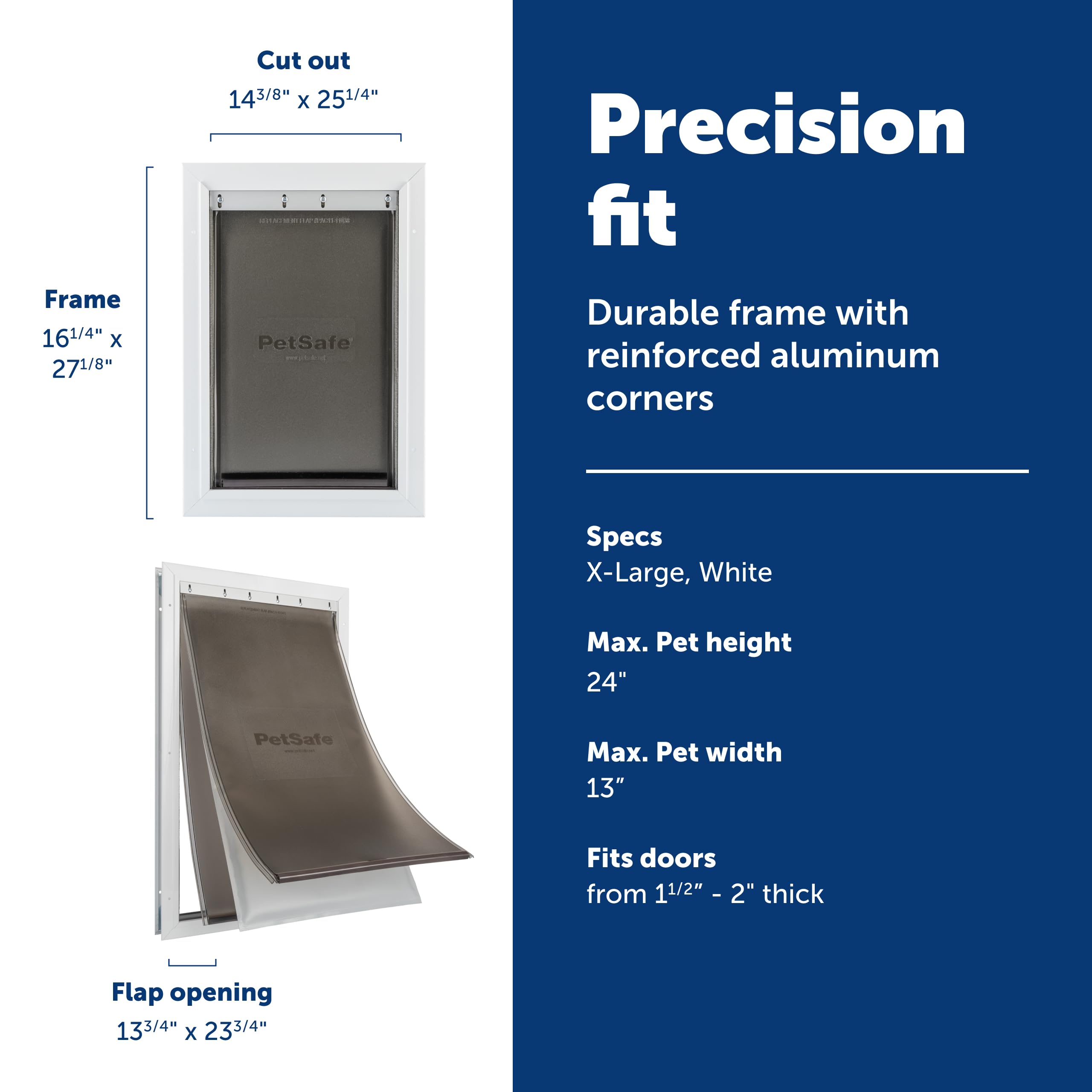 Petsafe Extreme Weather triple-flap close-up shows energy-saving insulation and seals