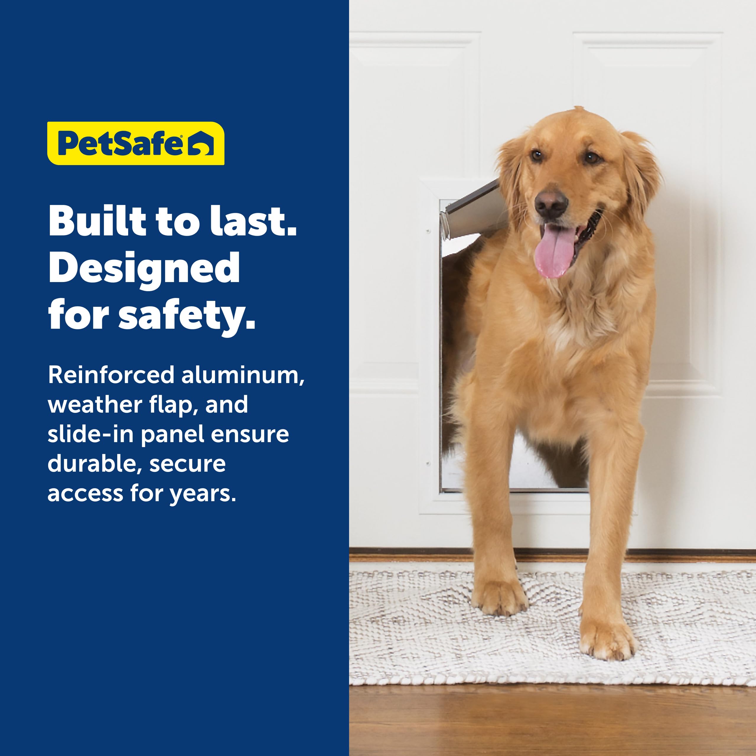 PetSafe Freedom door fit range image shows 3/8 to 2 inch door compatibility.