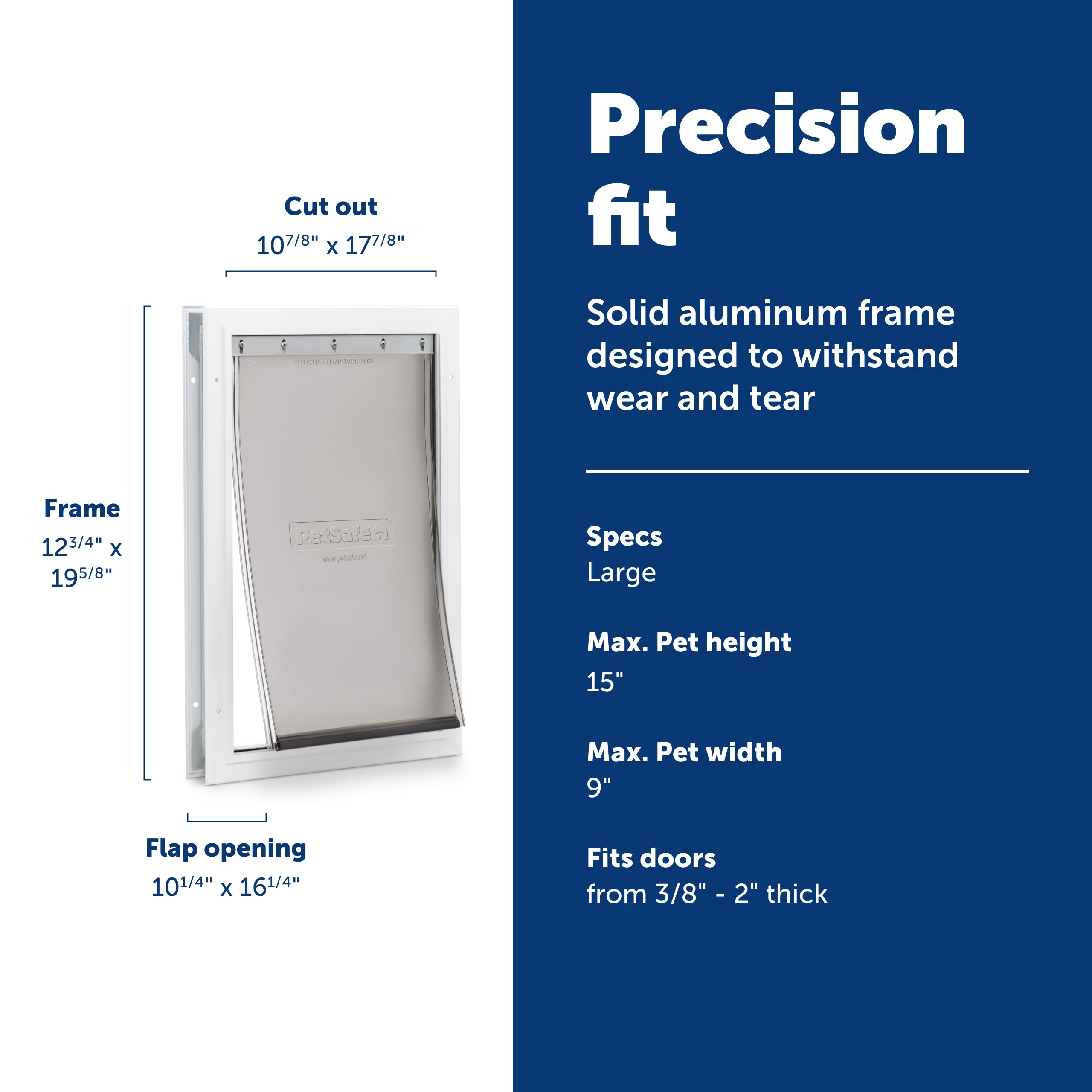 PetSafe Freedom tinted flap close-up highlights weather protection and privacy.