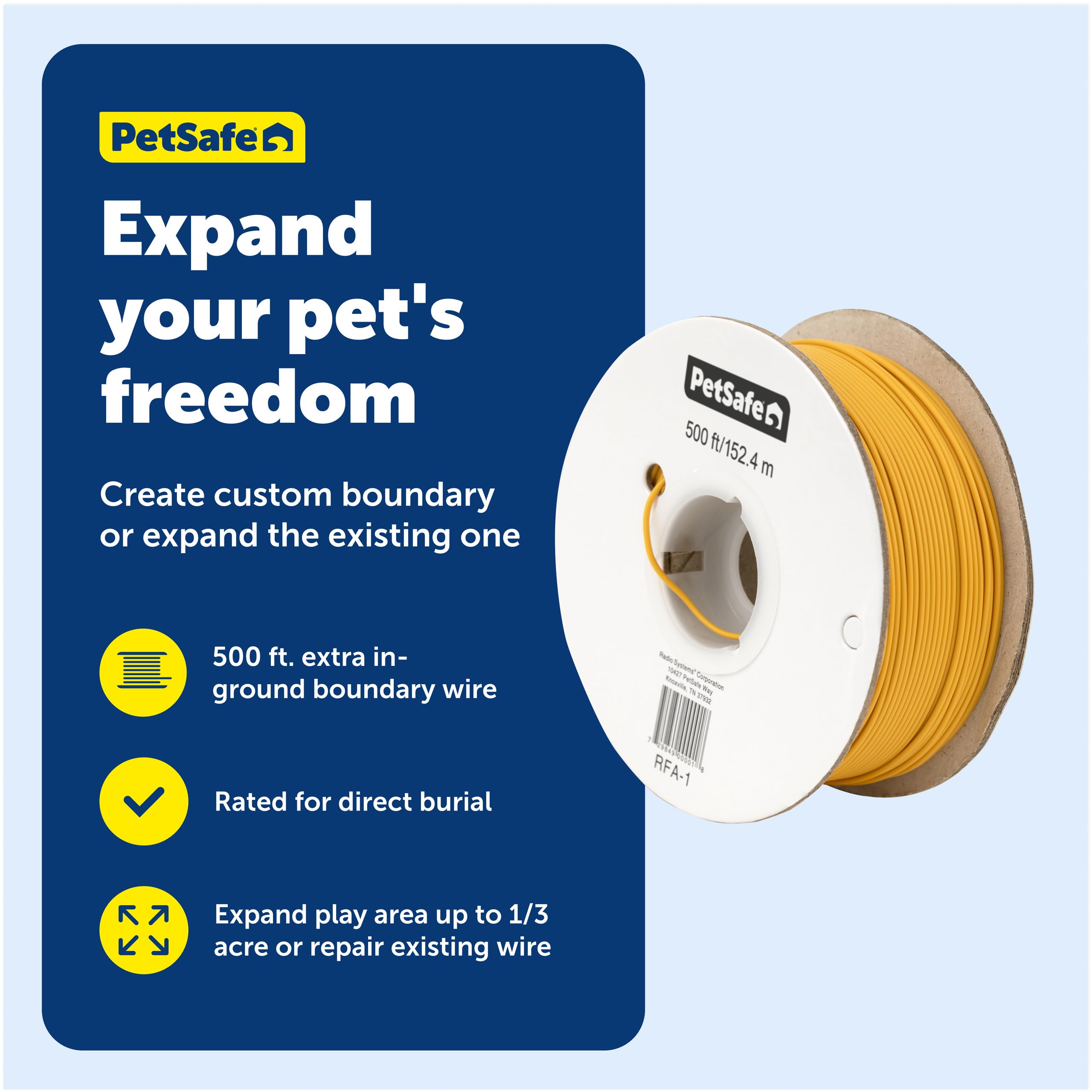 PetSafe gel-filled splice capsules improve waterproof connections for reliable performance.