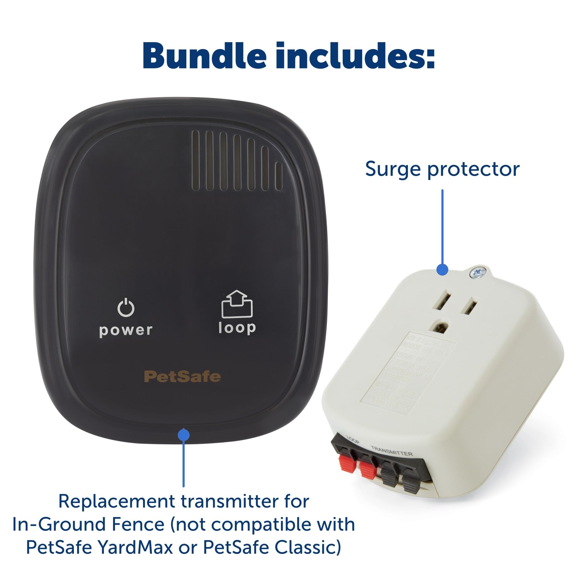 PetSafe LP-4100-1 surge protector plugged into outlet guarding fence system